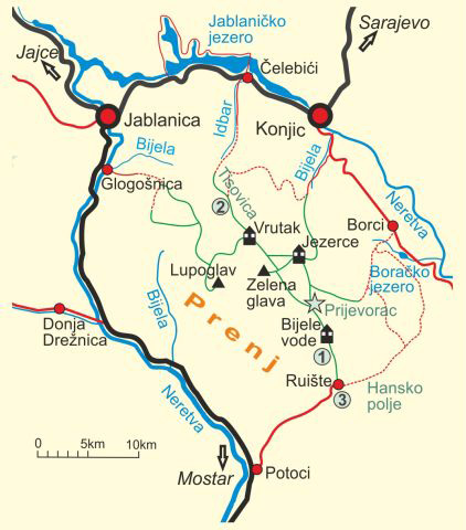 Map of �Mount Prenj (Bosnian Himalayas)