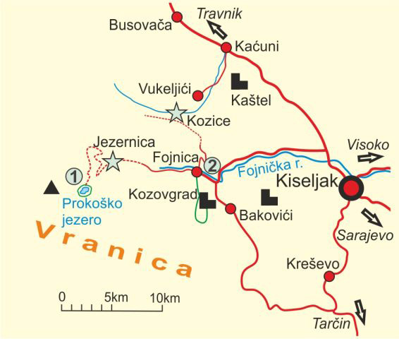 Map of Fojnica and Kraljeva Sutjeska