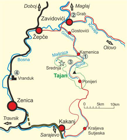 Map of Tajan Nature Park