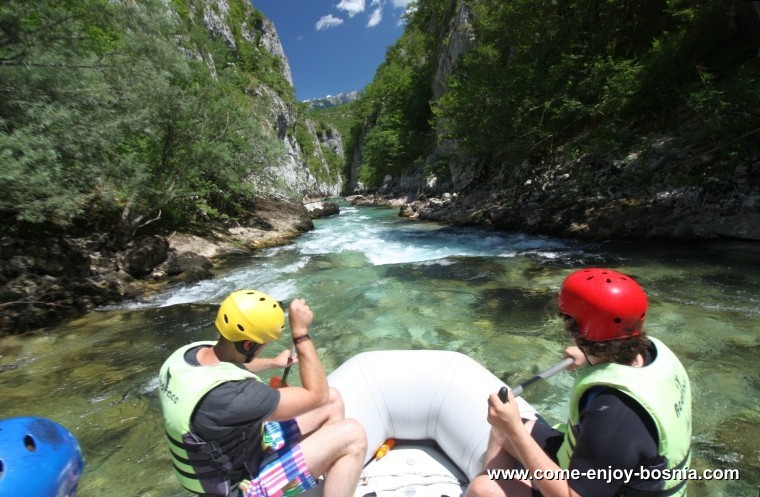 Rafting through the Neretva Canyon