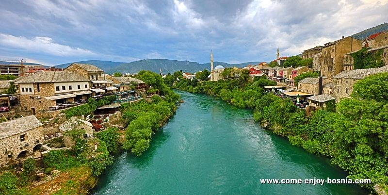 View from the Old Bridge in Mostar